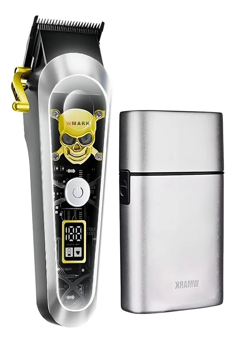 Máquina Cortar Cabelo Wmark NG130NG998Y Profissional Prateado Sem Fio