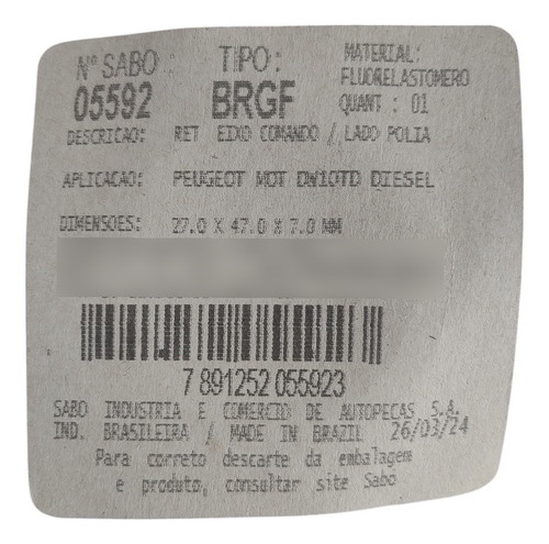Retén De Levas Para Ford Fiesta Eco Sport 1.4 Tdci Motor Dv4