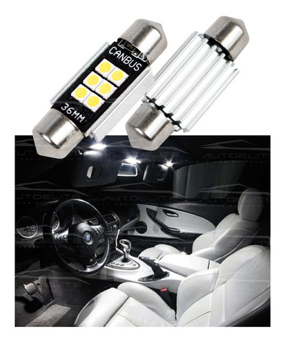 Imagen 1 de 10 de Set 10 Focos Led Luz Interior Placa Ft 36 Mm Canbus Potentes