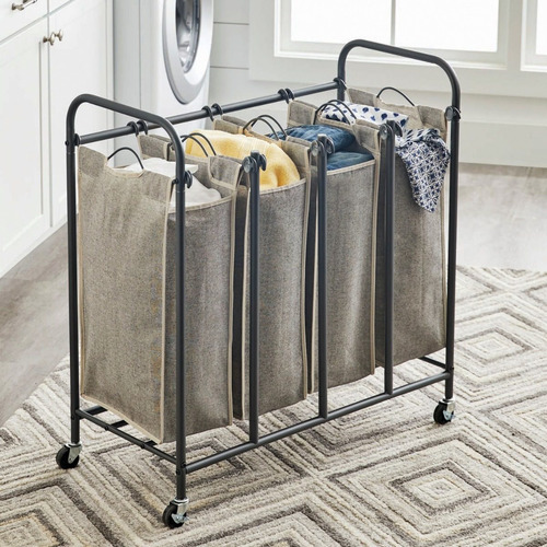 Clasificador De Lavanderia Con 4 Bolsas Para La Ropa