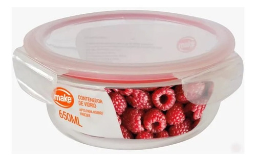 Contenedor De Vidrio Redondo 650ml Make Transparente