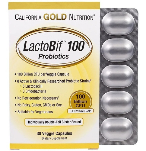 Probiótico lactobif importado 100 mil millones de UFC 30 cápsulas