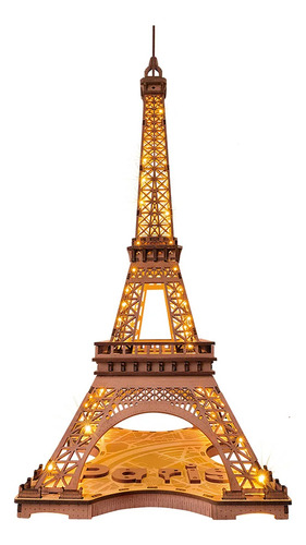 Rompecabezas De Madera 3d Noche De La Torre Eiffel Tgl01