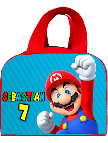 Lonchera Bolo Dulcero Recuerdo Personalizada Mario Bros 90