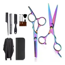 Comprar Kit Barberia Peluqueria Capa Tijeras Cepillo Peines Estuche