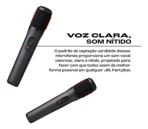 Microfone Jbl Duplo S/ Fio Wireless Jbl Micbr2 Karaokê Party