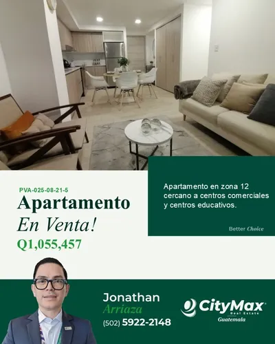 Apartamento En Venta Zona 12 Por Plaza Madero