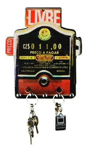 Porta Chave Taximetro Antigo Vintage Retro Decoração Parede