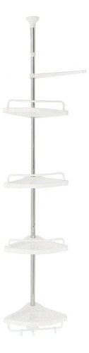 Estante Baño Mueble Esquinero Barral Organizador Toallero Color Blanco