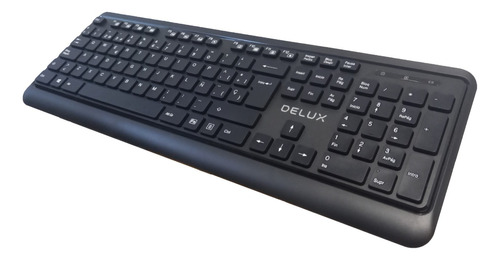 Teclado Usb Delux Inalámbrico Original Ka190 Color Negro 