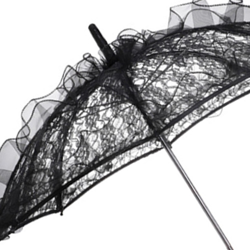 Guarda-sol De Casamento Flor De Renda Guarda-chuva Preto