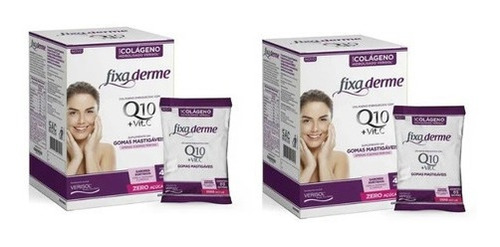 Kit Com 2 Caixas De Gomas Fixa Derme Q10 C 15 Sachê