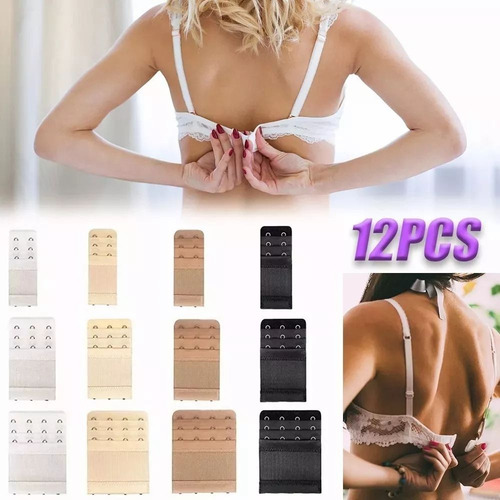 Extensiones Bra Brasier Mujer Extensores 3 Ganchos 12pcs
