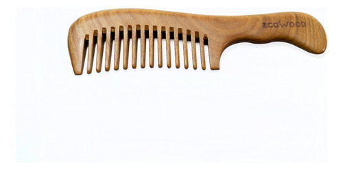 Peine Para Cabello Hecho 100% De Madera De Sándalo Ecológico Color Beige