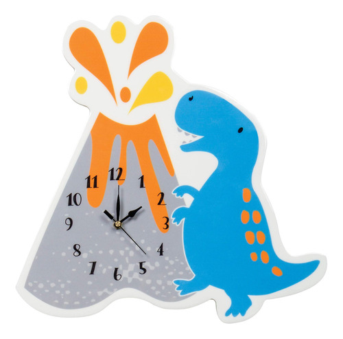 Trend Lab Dinosaur Volcano Reloj De Pared, Silencioso, Fu