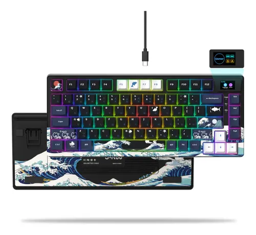 Teclado Mecánico Womier Sk80 Gamer Rgb Hotswap Con Pantalla