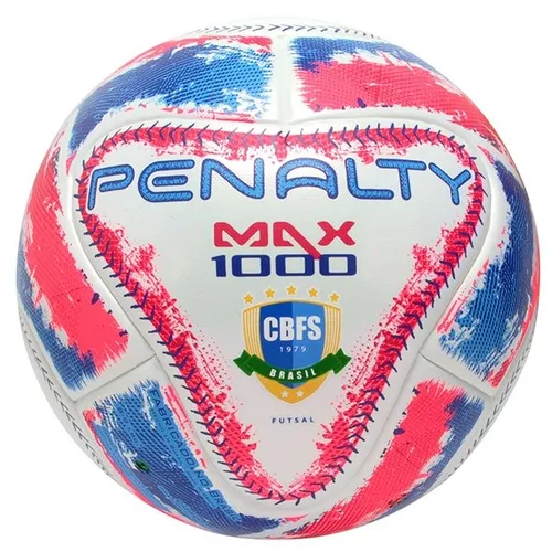 Bola Futsal Penalty Max 1000 541483 Azul/Branco/Coral