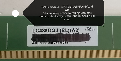 Main Lg 43up751c0sf.fwmyljm Ebu66381408 (Usado)