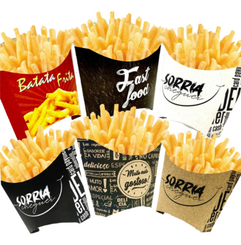 Embalagem Caixa Caixinha De Batata Frita G 500 Unidades