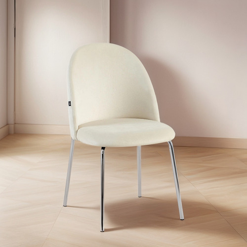 Silla Comedor Nova Pana Base Cromo Pack 4 Unid Pana Cromo Beige
