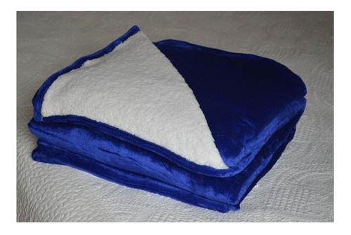 Cobertor Parahyba Sherpa Mink cor azul-royal de 2.4m x 1.8m