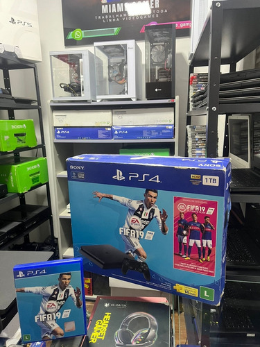 Playstation 4 Slim 1t 1000gb Usado Semi Novo (Usado)