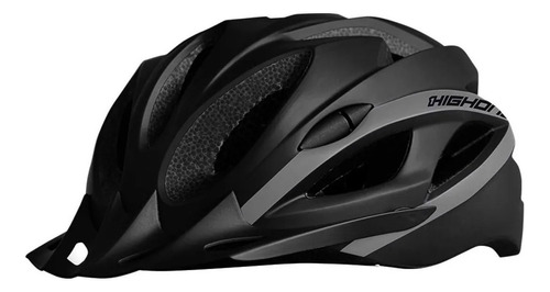 Capacete Bike Mtb High Win Com Vista Light Cor Preto Com Cinza Tamanho P (48-52 cm)