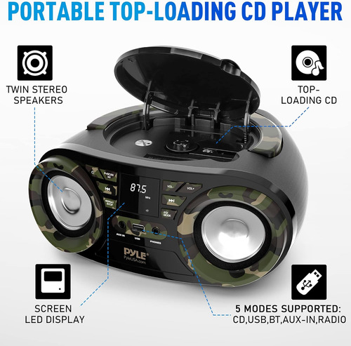 Altavoz Boombox Bluetooth Con Reproductor De Cd Portatil ...