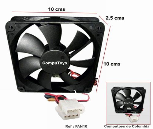 Imagen 1 de 6 de Zfan10 Ventilador 12v 10x10 Cms (92m) Qfan10q Compu-toysm