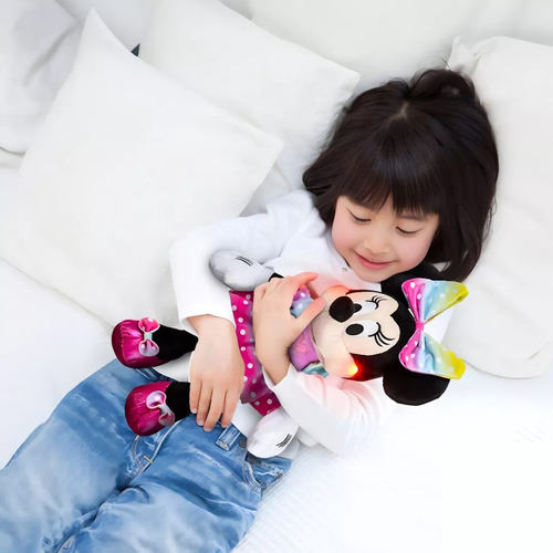 Boneca Pelúcia 40cm Com Luz E Falas Em Português Minnie Rosa