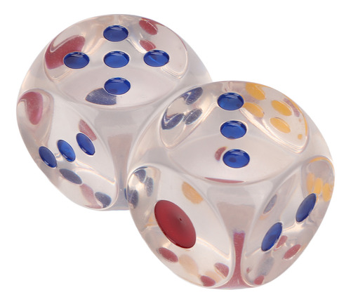 Dices, 2 Dados De Plástico Transparente, Impermeable, Antiox