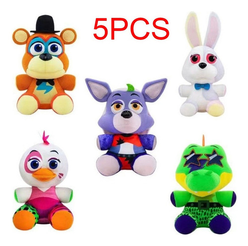 A 5 Peças Da Fnaf Security Breach Plushies Animais Presentes