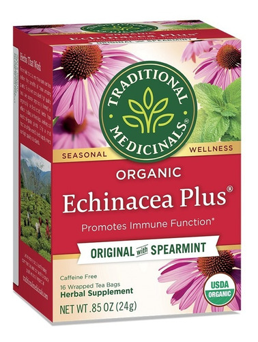 Té Orgánico Echinacea Plus 24g 16 Bolsas Equinacea Se