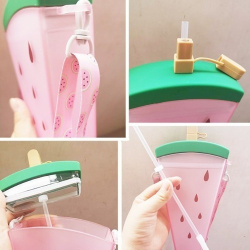 Botella Agua Forma Paleta Crossbody Cantimplora Con Correa