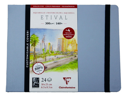 Bloco De Papel Para Aquarela Etival 16x21cm Ed. Customizada