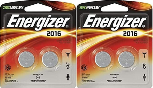 Energizer 2016 - Pilas De Botón De Litio (3 V, 2 Paquetes 