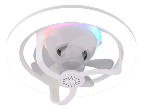 Ventilador De Techo Regulable Vanluda YF-01 Con RGB Luz Lámpara Led E27 De 40W 6 Aspas 3 Velocidades Brillo y Colores Ajustables