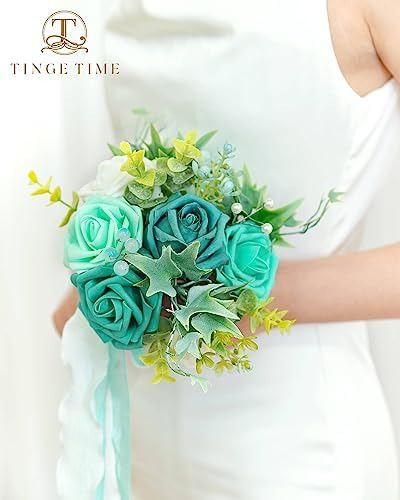 Tinge Time Ramos De Boda De Flores Artificiales De 7 Pulgada