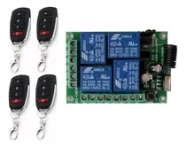 Comprar Receptor Inalámbrico 4 Reles 4 Controles Remotos Vip 433 Mhz