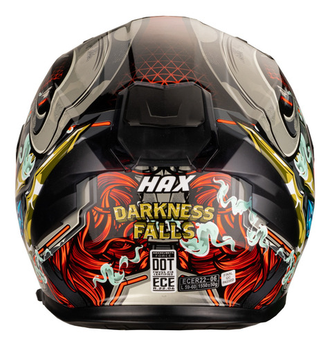 Hax. Casco Para Motociclista Dot + Ece 06. Force Darkness