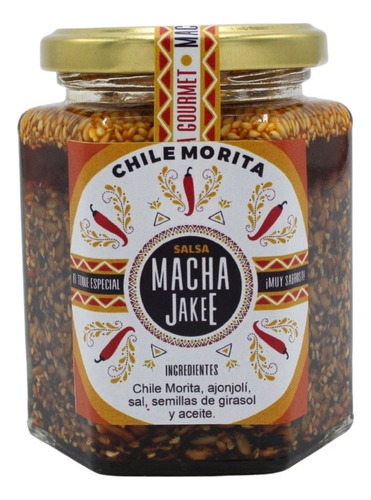 Salsa Macha Jakee, Chile De Árbol, Semillas, Sin Gluten250ml