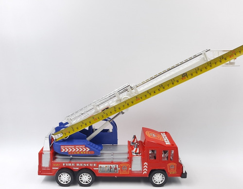 Imagen 7 de 10 de Camion De Bomberos A Friccion Grande 30cm Aprox Con Escalera