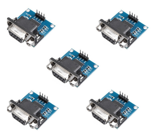 Paquete 5 Pzas Adaptador Serial Db9 Ttl A Rs232 Max3232