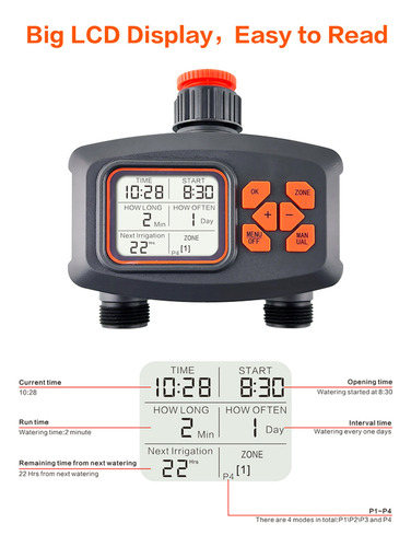 Temporizador De Riego Para Riego Automático Y Manual Del Jar