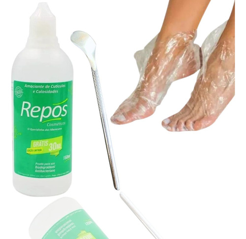 Amaciante Calosidade Repos + Espátula E 10 Bota Spa Dos Pés
