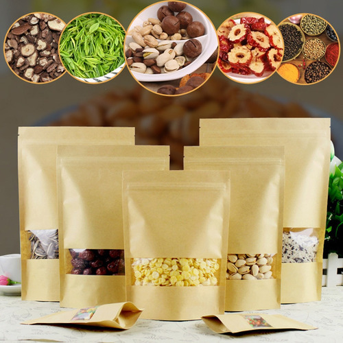 Imagen 4 de 12 de La Bolsa De Papel De 100pcs Kraft Se Levanta La Cerradura