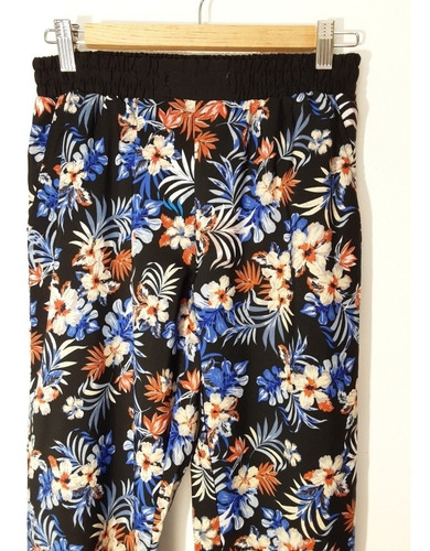 Imagen 8 de 10 de Pantalon Recto Floreado Tipo Playero Con Elástico, Talla S