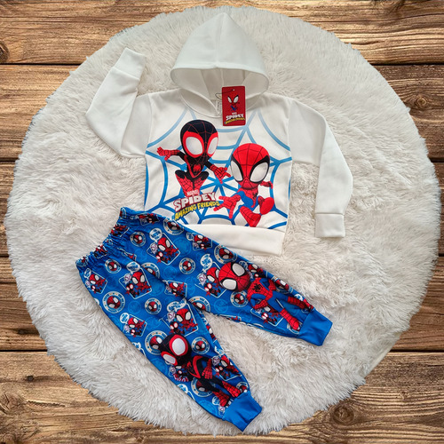 Conjunto Infantil De Spiderman Para Niño Pants Y Sudadera