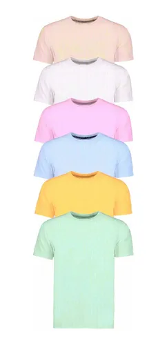 Conjunto Unisex Colores Basic 6pz Playeras Suave Algod n