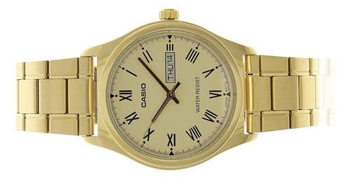 Relógio Casio Masculino Dourado Calendário Duplo Prova Dágua
